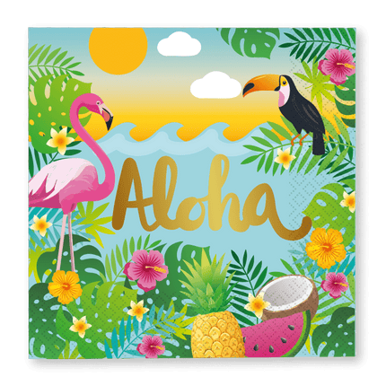 Hawaii Servetten Aloha 33cm 20st van WeFiesta koop je bij Partywinkel