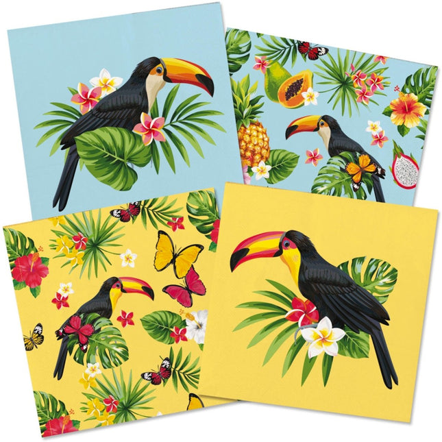 Hawaii Servetten Toekan 33cm 20st van Folat koop je bij Partywinkel