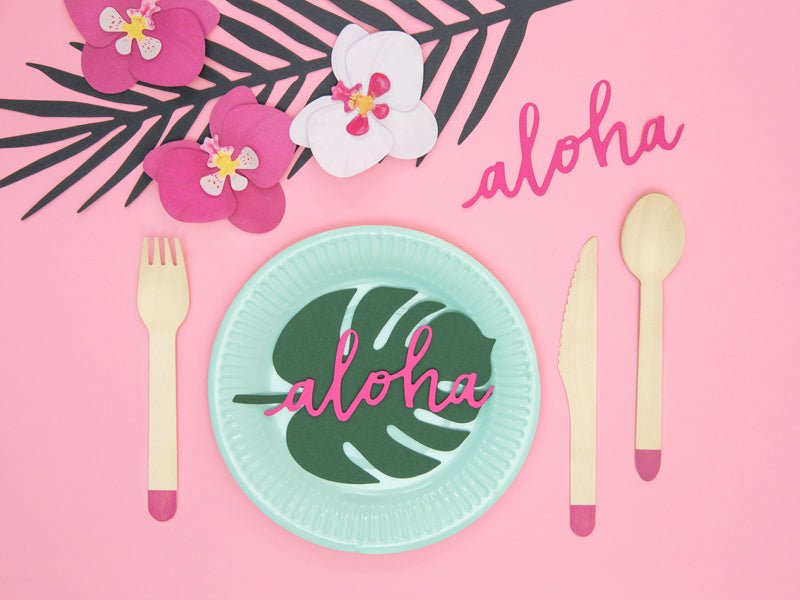 Hawaii Tafeldecoratie Palmblad 14,5cm 6st van Partydeco koop je bij Partywinkel