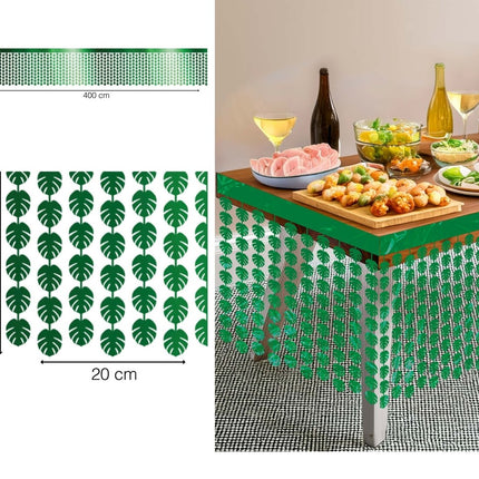 Hawaii Tafelkleed Groen Palmbladeren 4m van Fiestas Guirca koop je bij Partywinkel