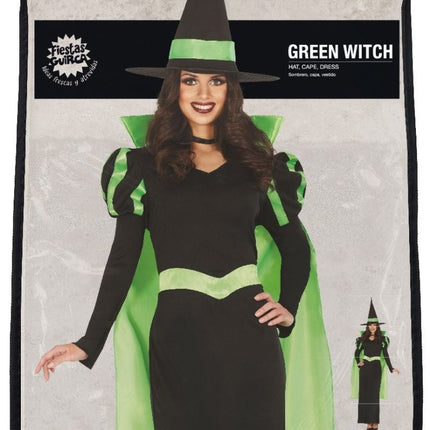 Heks Halloween Kostuum Dames Groen van Fiestas Guirca koop je bij Partywinkel