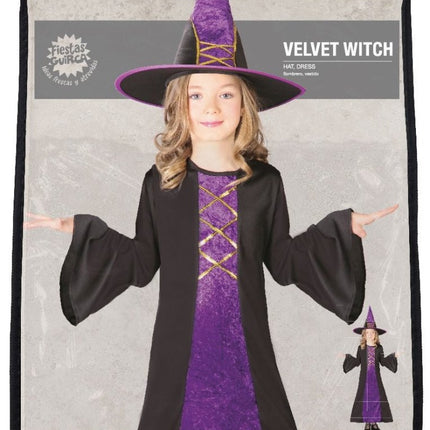 Heks Halloween Kostuum Kind fluweel van Fiestas Guirca koop je bij Partywinkel