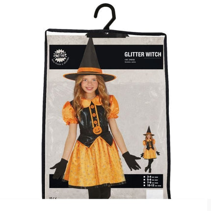 Heks Halloween Kostuum Meisje Glitter van Fiestas Guirca koop je bij Partywinkel