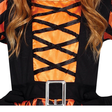 Heks Halloween Kostuum Meisje Pompoen Oranje van Fiestas Guirca koop je bij Partywinkel