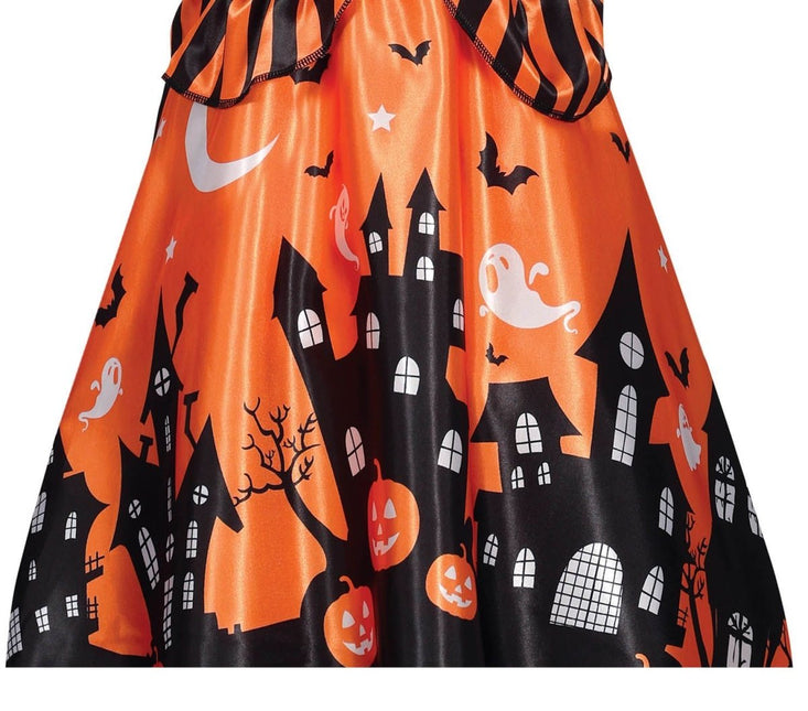 Heks Halloween Kostuum Meisje Pompoen Oranje van Fiestas Guirca koop je bij Partywinkel