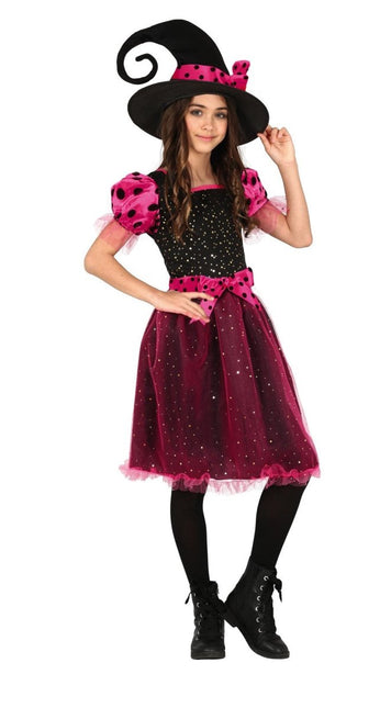 Heks Halloween Kostuum Meisje Roze van Fiestas Guirca koop je bij Partywinkel