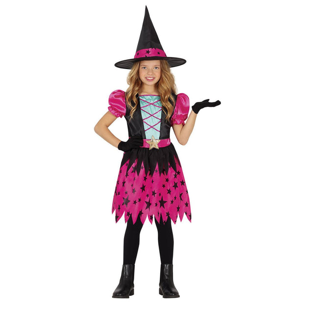 Heks Halloween Kostuum Meisje Ster Roze van Fiestas Guirca koop je bij Partywinkel