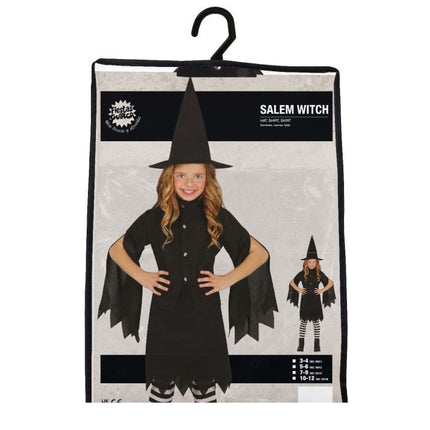 Heks Halloween Kostuum Meisje Zwart van Fiestas Guirca koop je bij Partywinkel
