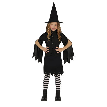 Heks Halloween Kostuum Meisje Zwart van Fiestas Guirca koop je bij Partywinkel