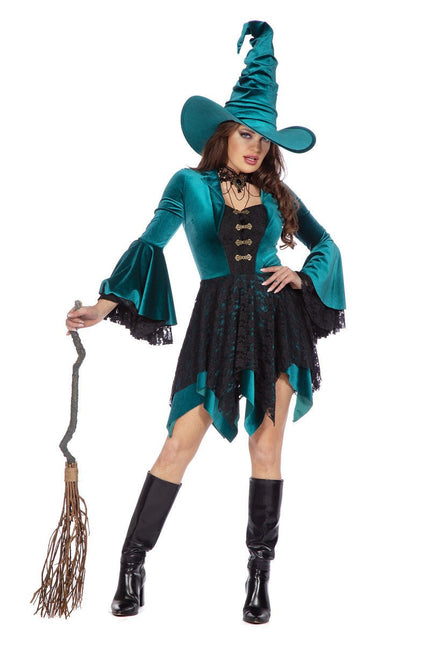 Heks Jurk Groen Dames van Wilbers & Wilbers koop je bij Partywinkel