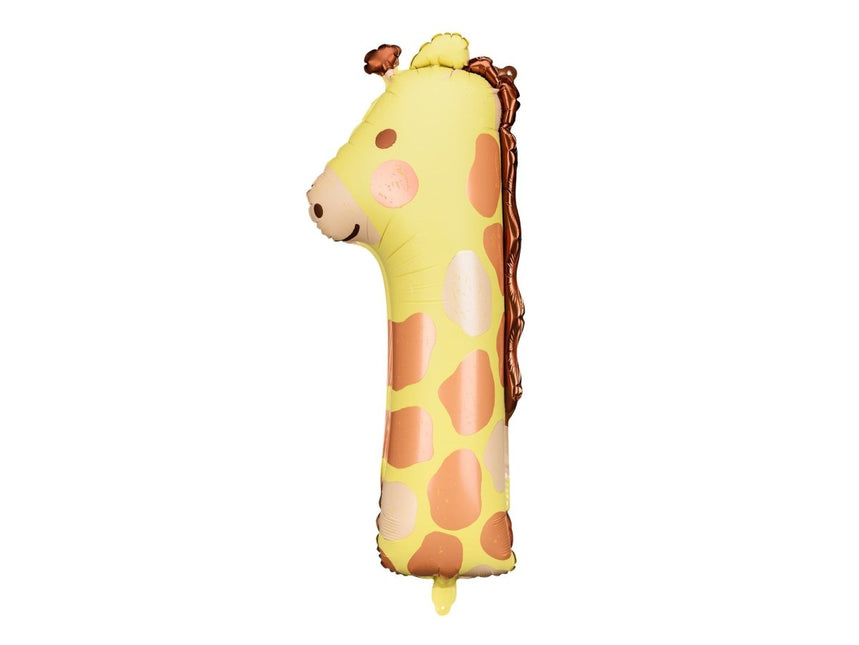 Helium Ballon 1 Jaar Giraffe Leeg 82cm van Partydeco koop je bij Partywinkel