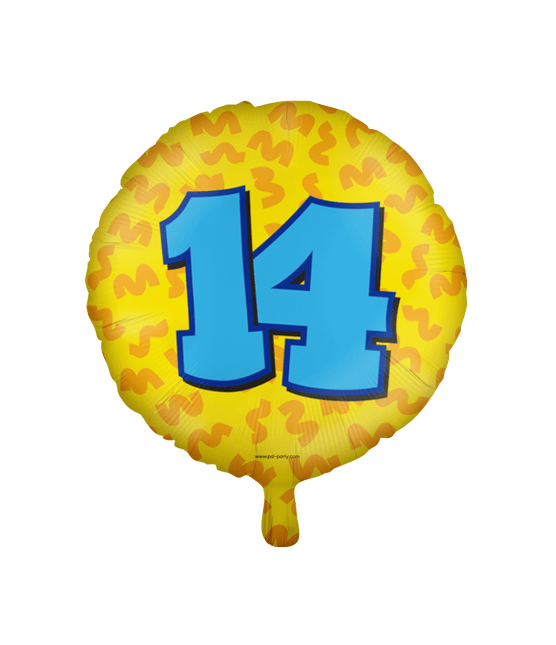 Helium Ballon 14 Jaar Gekleurd Leeg 46cm van Paper Dreams koop je bij Partywinkel