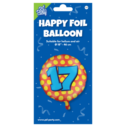 Helium Ballon 17 Jaar Gekleurd Leeg 46cm van Paper Dreams koop je bij Partywinkel