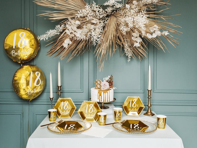 Helium Ballon 18Th Birthday Goud Leeg 45cm van Partydeco koop je bij Partywinkel