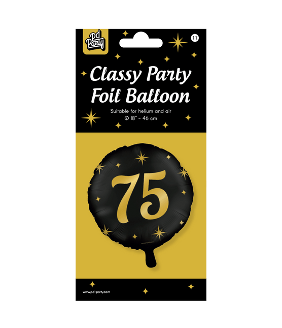 Helium Ballon 75 Jaar Leeg 30cm van Paper Dreams koop je bij Partywinkel