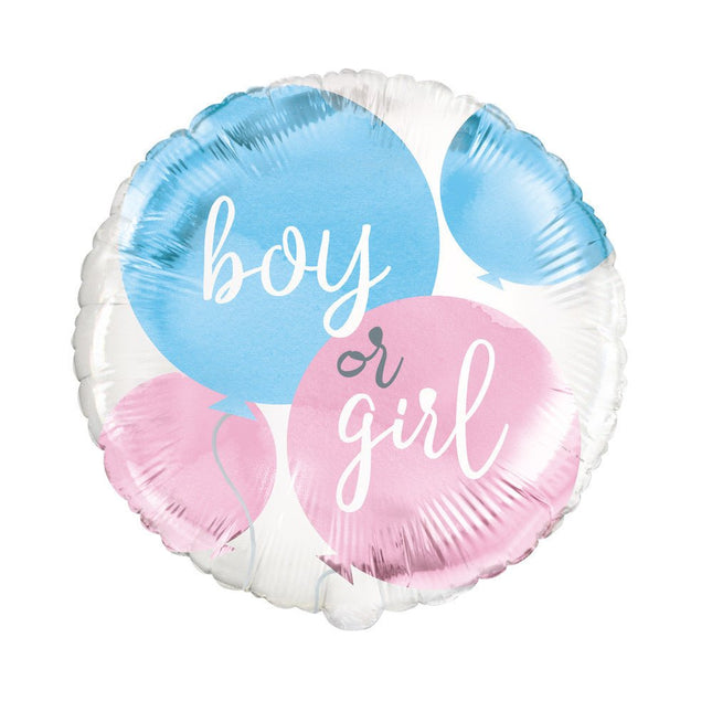 Helium Ballon Boy Or Girl 45cm leeg van Unique koop je bij Partywinkel