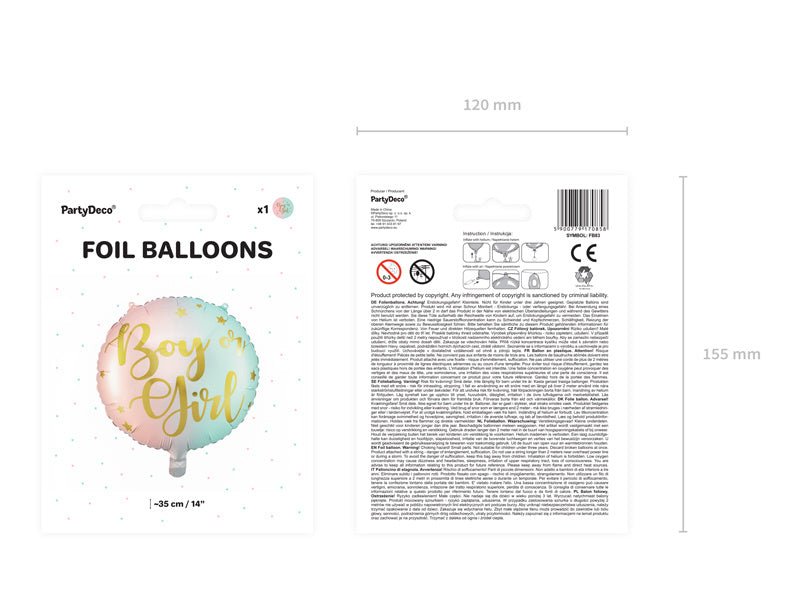 Helium Ballon Boy Or Girl Leeg 35cm van Partydeco koop je bij Partywinkel