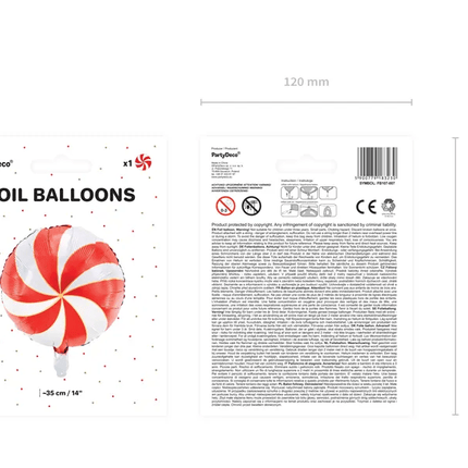 Helium Ballon Candy Rood Leeg 35cm van Partydeco koop je bij Partywinkel