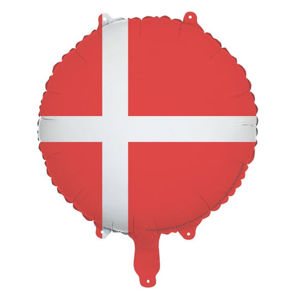 Helium Ballon Deense Vlag 45cm Leeg van Partydeco koop je bij Partywinkel
