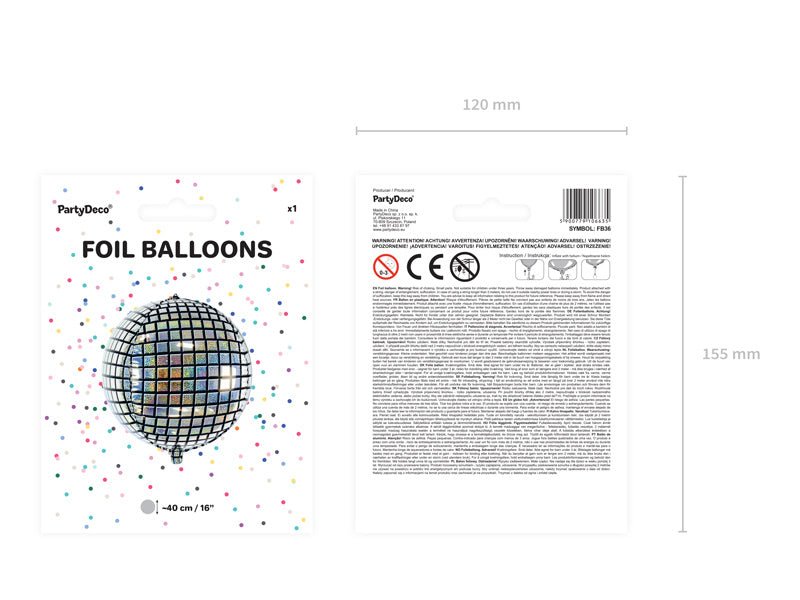 Helium Ballon Discobal Leeg 40cm van Partydeco koop je bij Partywinkel