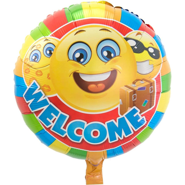 Helium Ballon Emoticon Welcome 43cm leeg van Folat koop je bij Partywinkel
