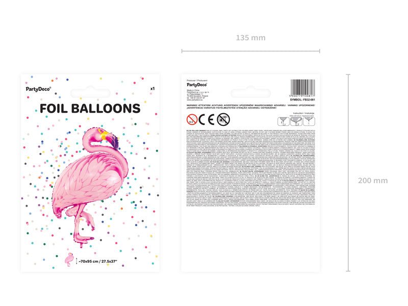 Helium Ballon Flamingo Leeg 95cm van Partydeco koop je bij Partywinkel