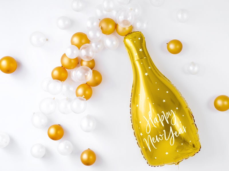 Helium Ballon Fles Happy New Year Leeg 82cm van Partydeco koop je bij Partywinkel