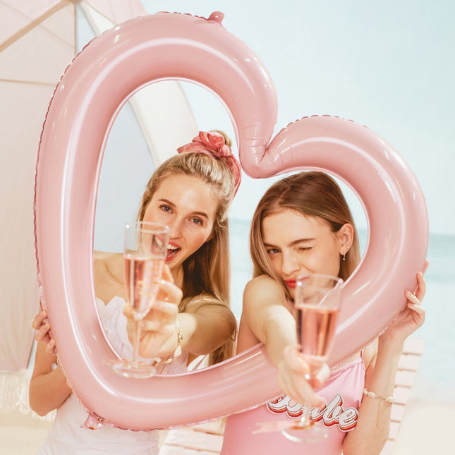 Helium Ballon Frame Hart Leeg 72cm van Partydeco koop je bij Partywinkel