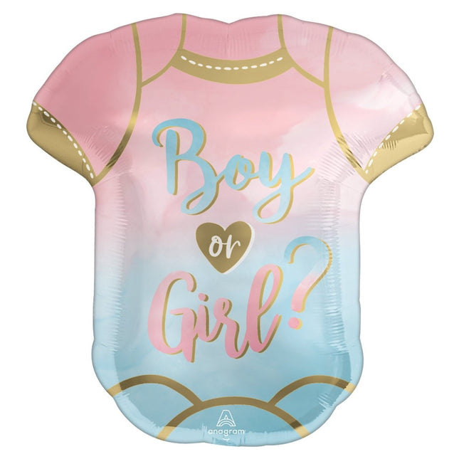 Helium Ballon Gender Reveal Rompertje Leeg 60cm van Anagram koop je bij Partywinkel