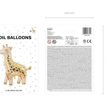 Helium Ballon Giraffe Leeg 1,2m van Partydeco koop je bij Partywinkel
