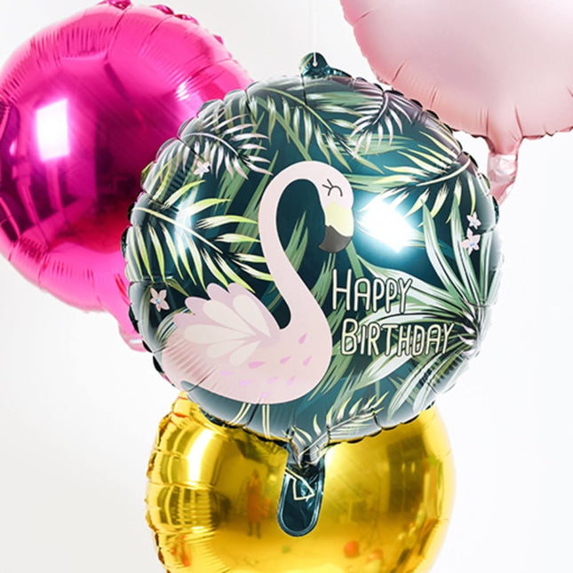 Helium Ballon Happy Birthday Flamingo Leeg 45cm van Folat koop je bij Partywinkel