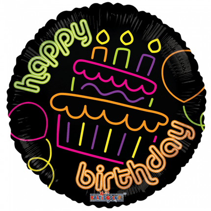Helium Ballon Happy Birthday Neon 45cm leeg van WeFiesta koop je bij Partywinkel