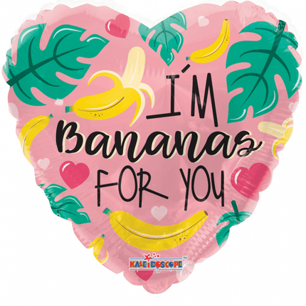 Helium Ballon Hart Bananen 45cm leeg van WeFiesta koop je bij Partywinkel