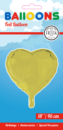 Helium Ballon Hart Geel 46cm leeg van WeFiesta koop je bij Partywinkel