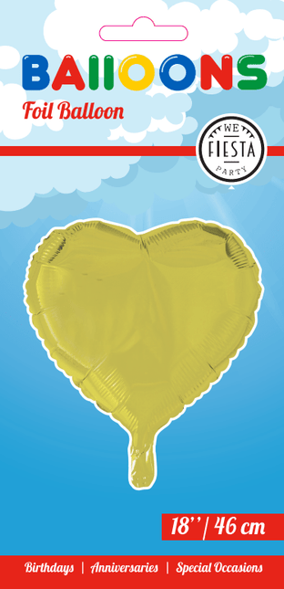 Helium Ballon Hart Geel 46cm leeg van WeFiesta koop je bij Partywinkel