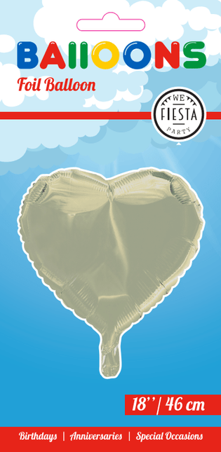 Helium Ballon Hart Ivoor 46cm leeg van WeFiesta koop je bij Partywinkel