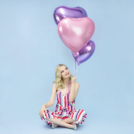 Helium Ballon Hart Lichtroze Leeg 61cm van Partydeco koop je bij Partywinkel