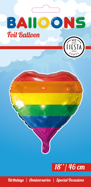 Helium Ballon Hart Regenboog 45cm leeg van WeFiesta koop je bij Partywinkel