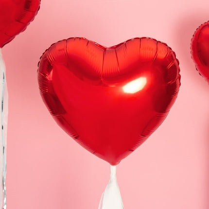 Helium Ballon Hart Rood Leeg 45cm van Partydeco koop je bij Partywinkel