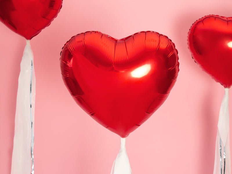Helium Ballon Hart Rood Leeg 45cm van Partydeco koop je bij Partywinkel