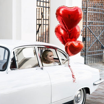 Helium Ballon Hart Rood Leeg 45cm van Partydeco koop je bij Partywinkel