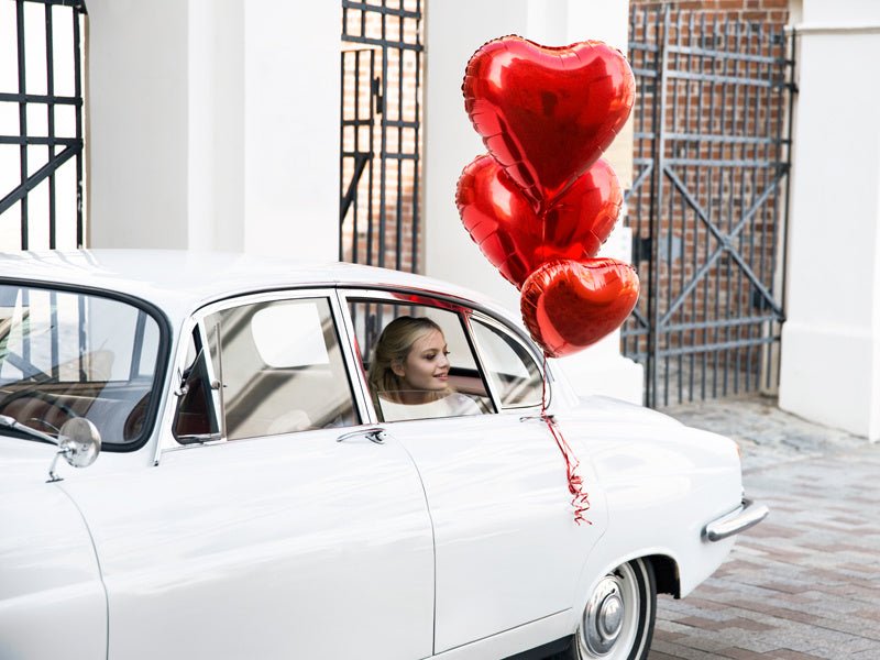 Helium Ballon Hart Rood Leeg 45cm van Partydeco koop je bij Partywinkel