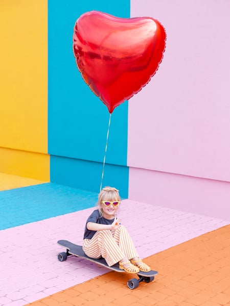 Helium Ballon Hart Rood Leeg 73cm van Partydeco koop je bij Partywinkel