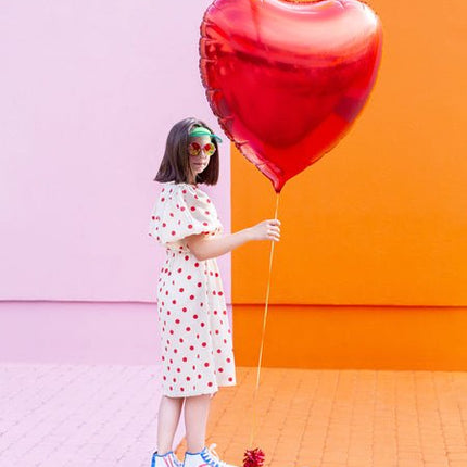 Helium Ballon Hart Rood Leeg 73cm van Partydeco koop je bij Partywinkel