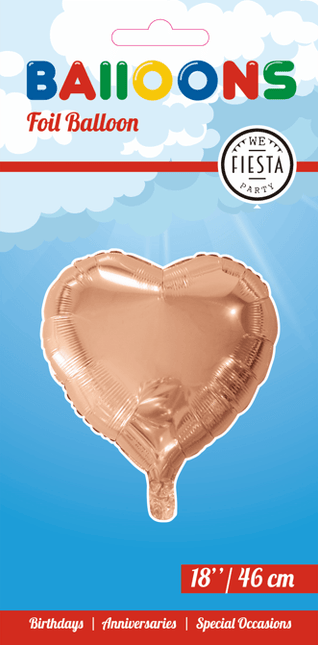Helium Ballon Hart Rose Goud 46cm leeg van WeFiesta koop je bij Partywinkel