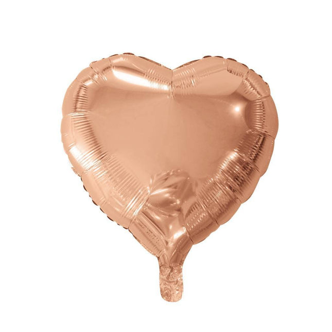 Helium Ballon Hart Rose Goud 46cm leeg van WeFiesta koop je bij Partywinkel