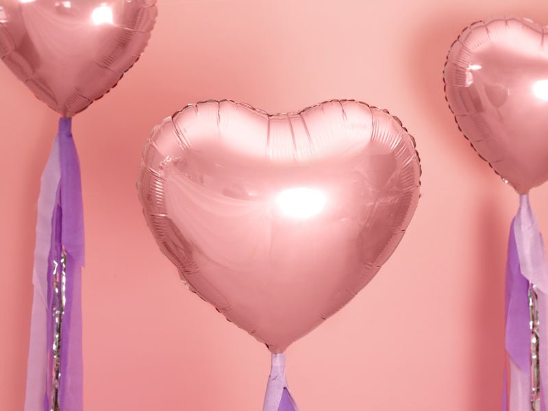 Helium Ballon Hart Rose Goud Leeg 45cm van Partydeco koop je bij Partywinkel