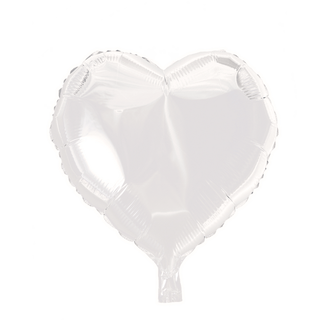Helium Ballon Hart Wit 45cm leeg van WeFiesta koop je bij Partywinkel