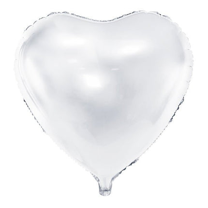 Helium Ballon Hart Wit Leeg 45cm van Partydeco koop je bij Partywinkel