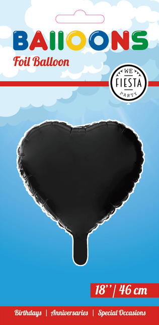 Helium Ballon Hart Zwart 46cm leeg van WeFiesta koop je bij Partywinkel